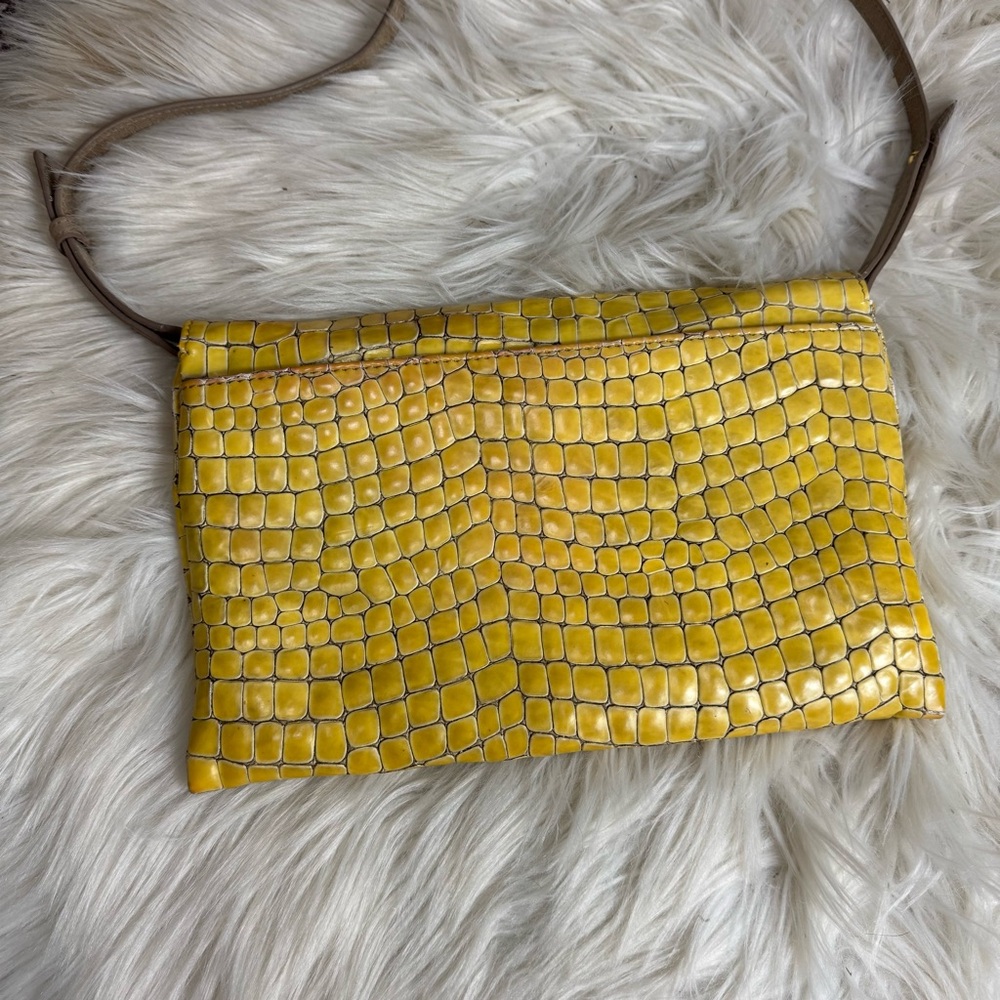 GiGi New York Handbag Handcrafted Womens Yellow Python Leather Bag - Picture 8 of 12